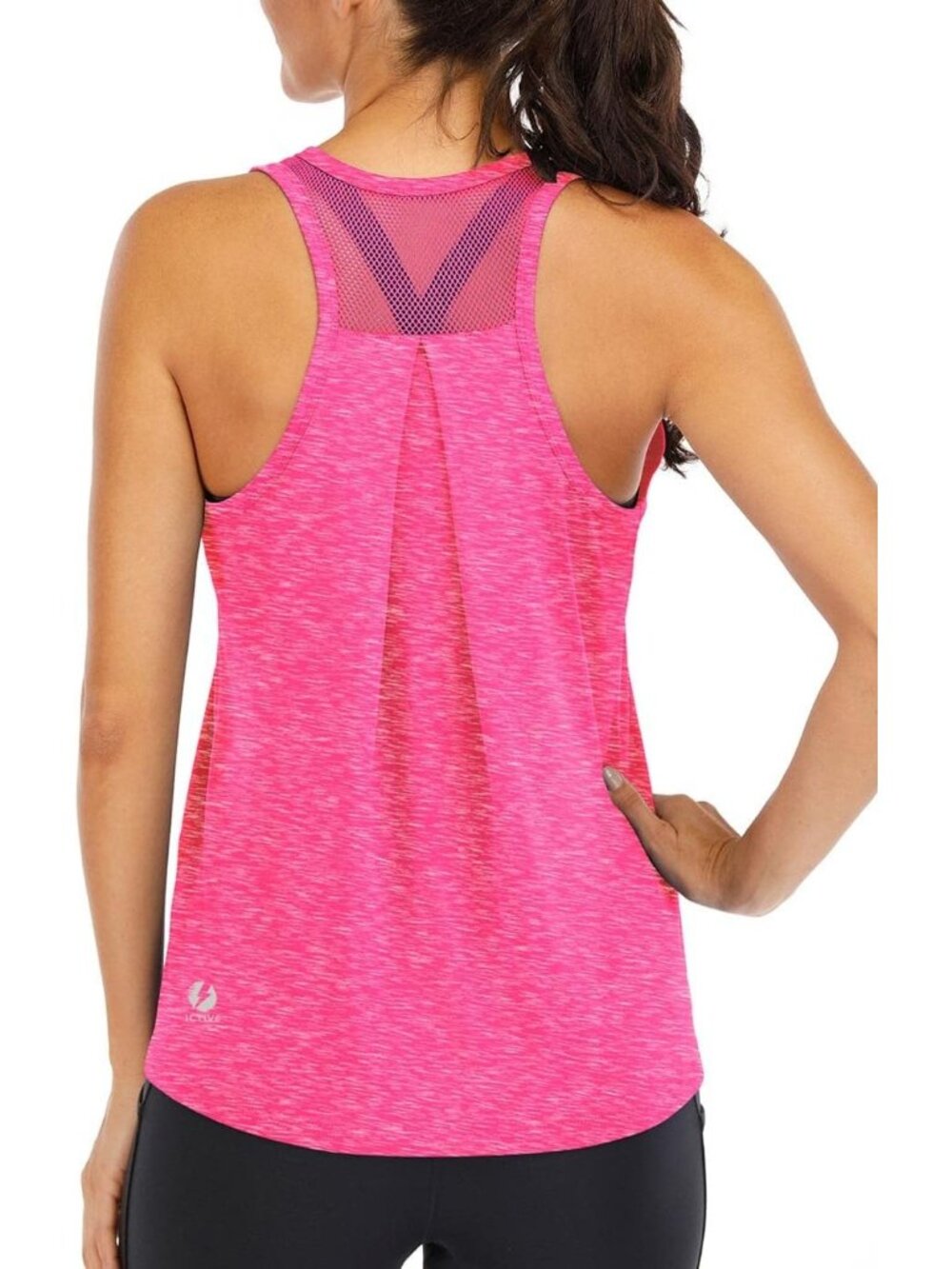 〽️ Women Rose Loose Fit Racerback Mesh Backless Muscle Tank Workout Tops